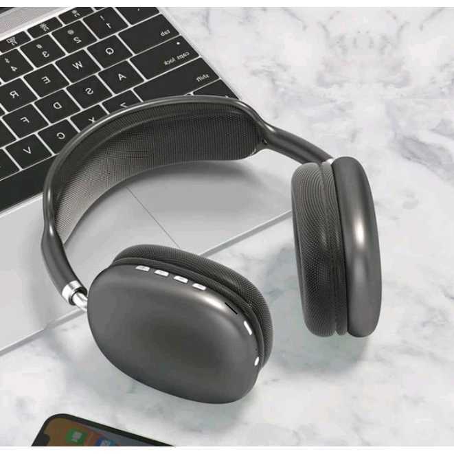 Jual P9 Plus Max Headphone Bluetooth TWS HiFi Bass Dynamic Coil TF Card ...