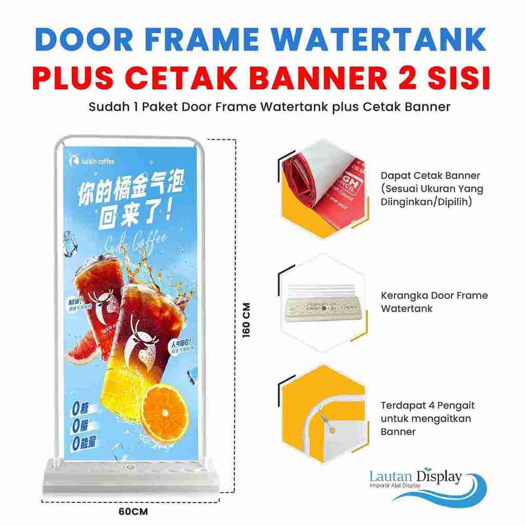 Jual Paket Cetak Door Frame Banner 60x160 cm (2 Sisi) Custom Desain ...