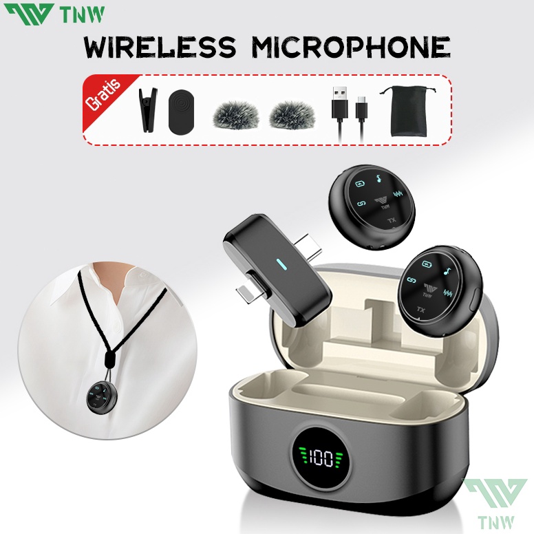 Jual LANGSUNG KIRIM TNW A37 Wireless Microphone 2In1 Clip On Mic