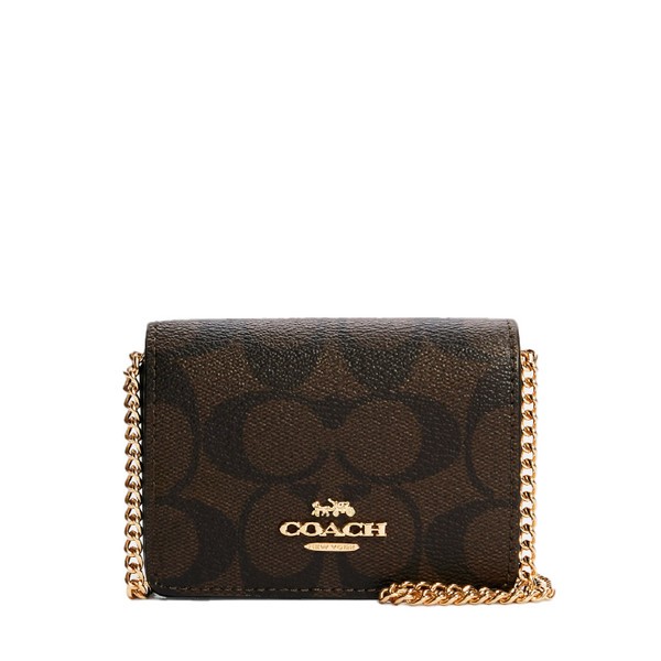 Jual Tas COC 6650 Mini Wallet On Chain In Signature Canvas Mahogany ...