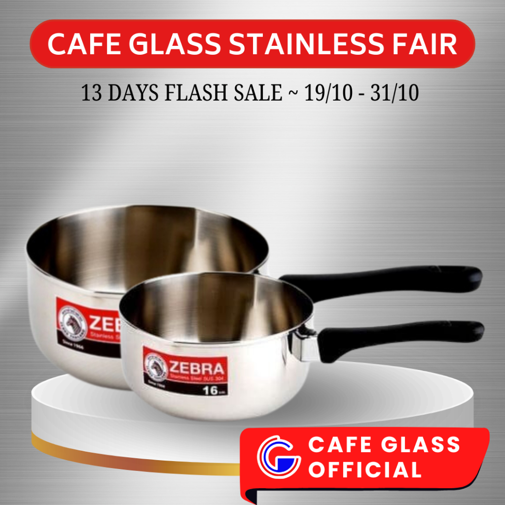 Panci Stainless Zebra - Sauce Pan SUS 304 - ZEB-166307 / ZEB-166308 Panci Susu Gagang Satu