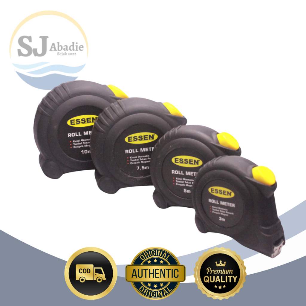 Jual (1 PC) ESSEN Meteran Body Karet Autostop Rubber Measuring Tape 3 ...