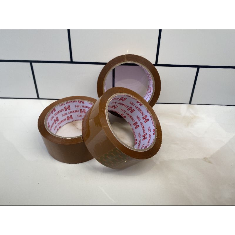 Jual Lakban Isolasi coklat Harmony Tape 1Slop isi 6 Selotip 45mmX100 ...