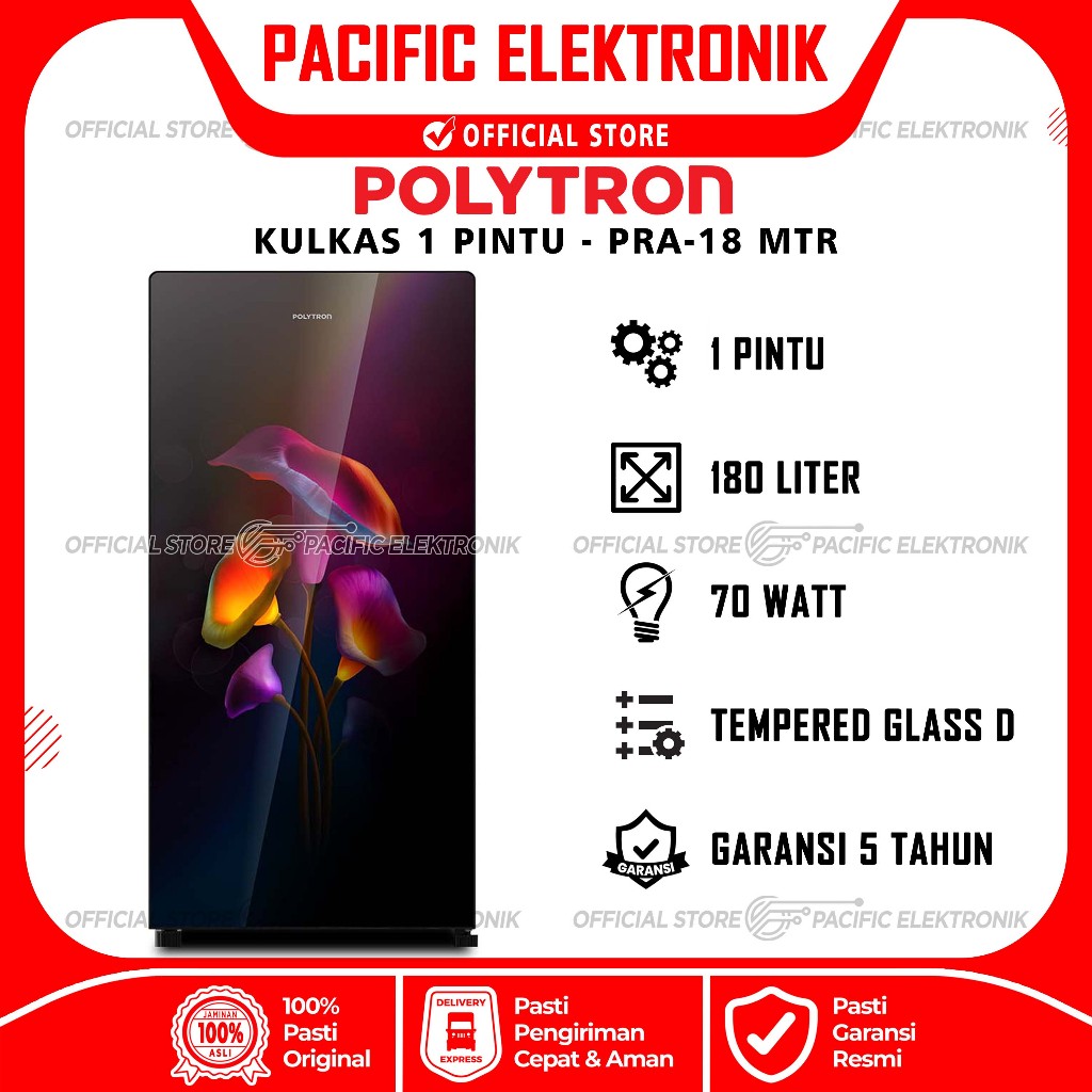 Jual Kulkas Polytron 1 Pintu Belleza Jumbo PRA 18MOW / 18MOB / 18MTR ...