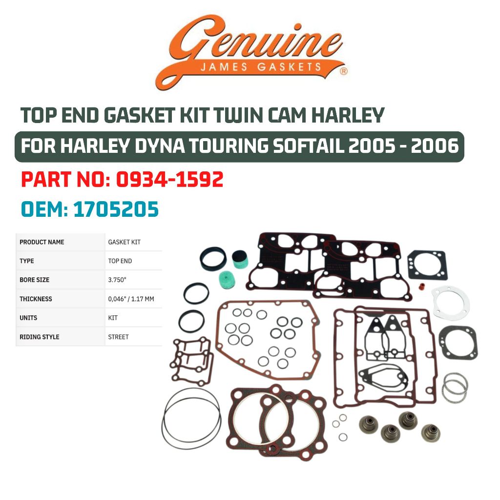 Kit De Joints Pour Couvercle Primaire Harley Davidson Dyna/Touring (1999-2006) - Étanchéité Complète - 2