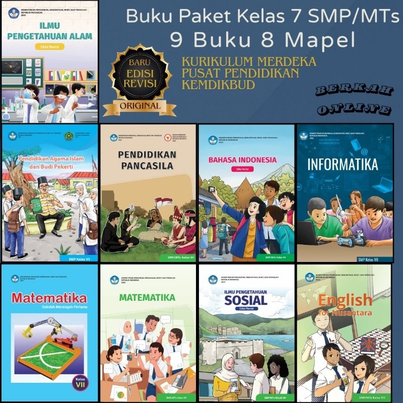 Jual Buku Paket Mapel Lengkap Kelas 7 SMP MTs Kurikulum Merdeka 