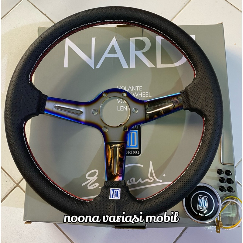 Jual Setir mobil nardi 14inch biru titanium burntype B | Shopee Indonesia