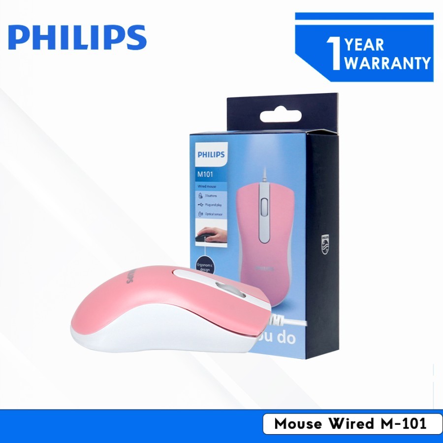 Jual PHILIPS MOUSE M101 Wired Ergonomic Design | Shopee Indonesia