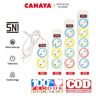 CAHAYA - Stop Kontak Gepeng ColorFull ON/OFF / Stop Kontak + Kabel 2/3/4/5 Lubang SNI / Merek Cahaya SC-852/3/4/5