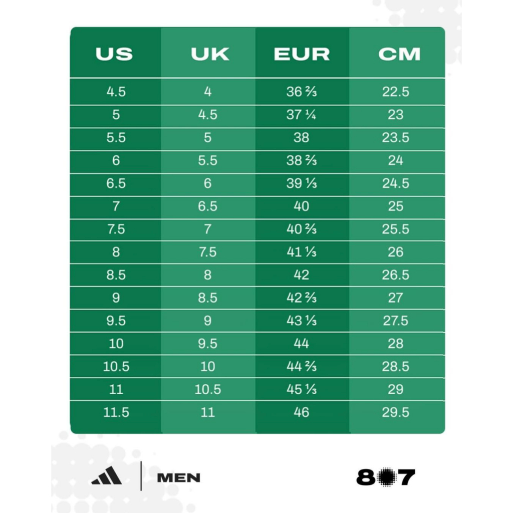 Jual Table Size Chart Sneakers Adidas Shopee Indonesia