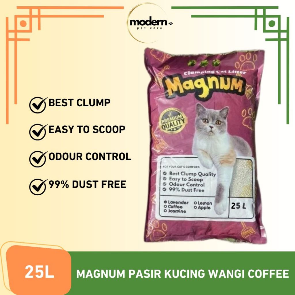 Jual Magnum Pasir Kucing Gumpal Bentonite Wangi Coffee 25 Liter ...