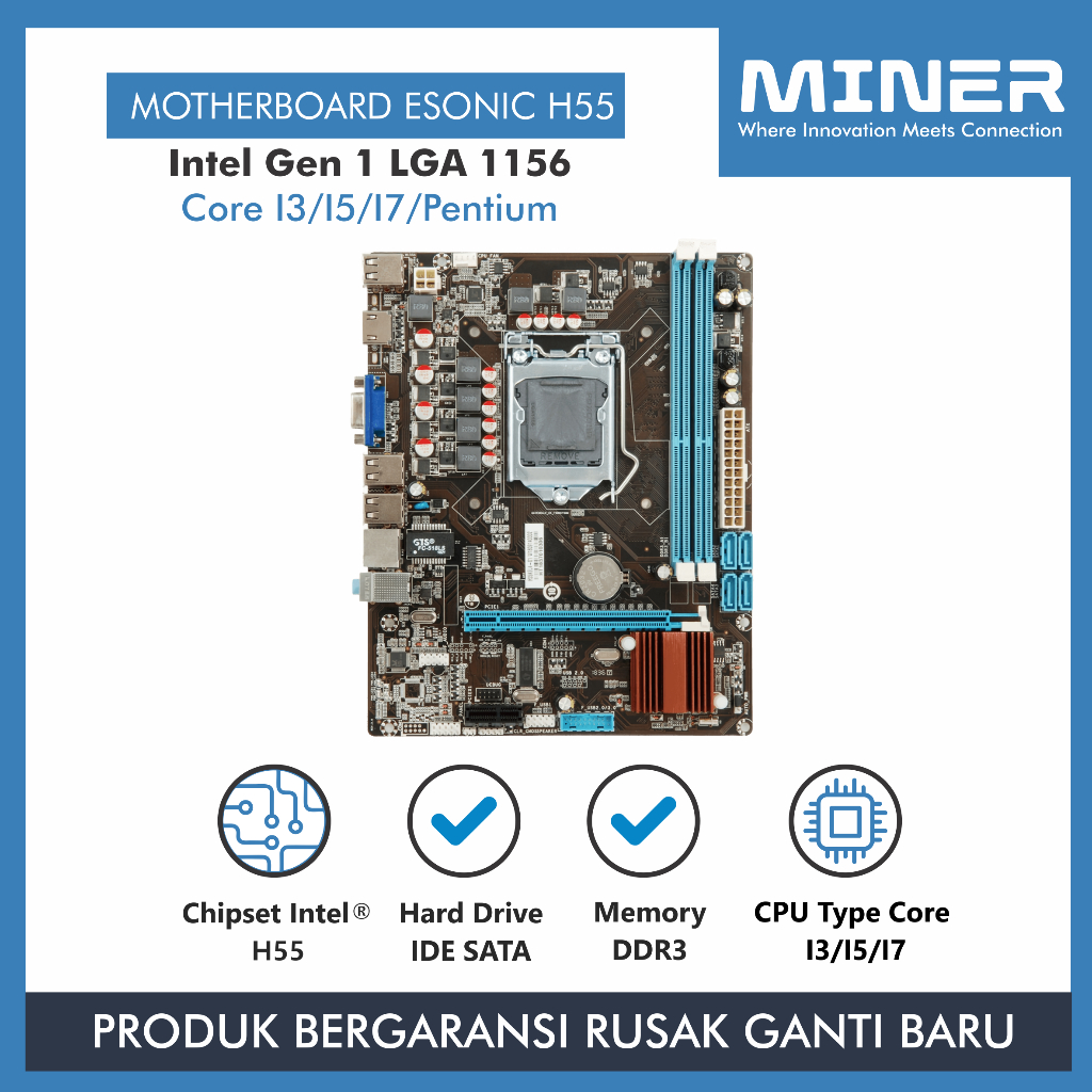 Intel H55 Motherboard Socket 1156 Cpu MINER Motherboard Esonic H55