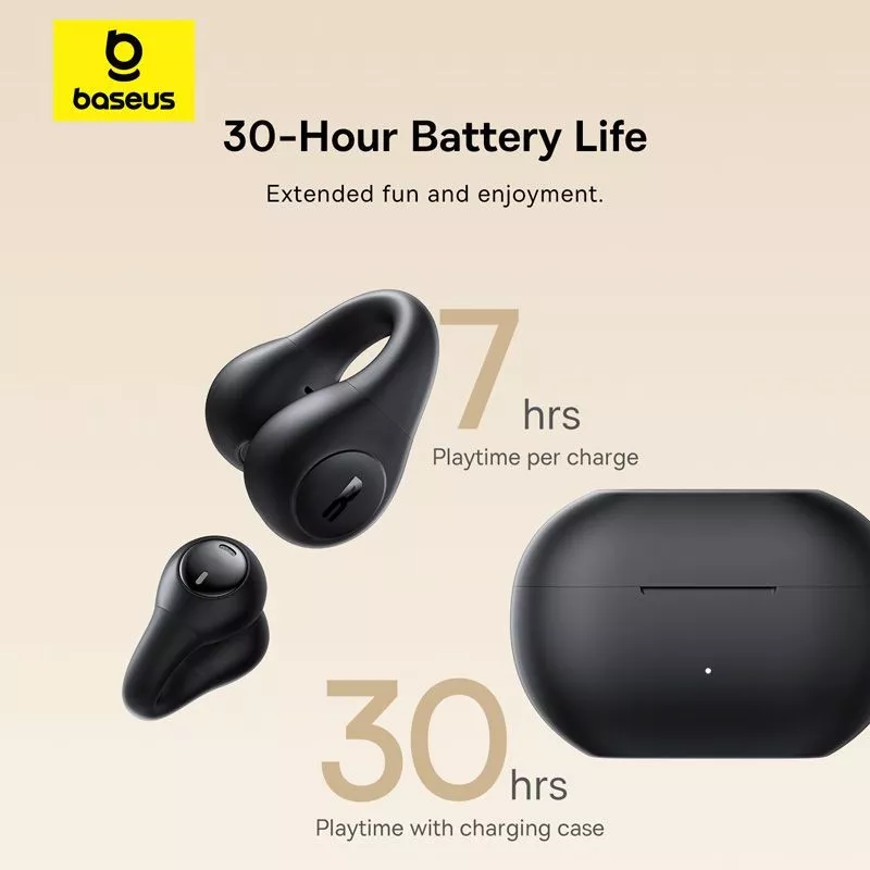 Baseus TWS Bowie 15 Clip Open-Ear OWS Ear Clip Earphones Headset Bluetooth 5.4 TWS Sport dan Kerja