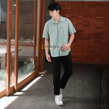AFTERLIFE Kemeja Pria Basic Chroma Lengan Pendek All Varian