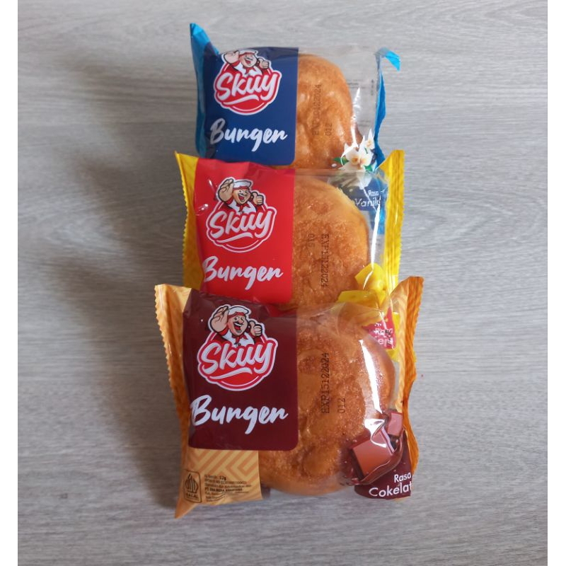 Jual Roti SKUY Burger Lembut Ada 3 varian Coklat, Vanilla,Keju ...