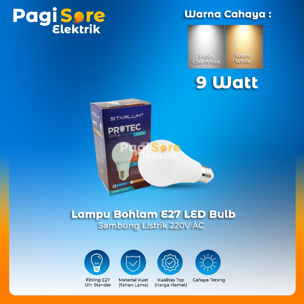 Jual Lampu Bohlam LED Putih Daylight 9W | Shopee Indonesia