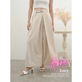 ANNA Cammomile 2304098 Celana Kulot Wanita Gesper Highwaist