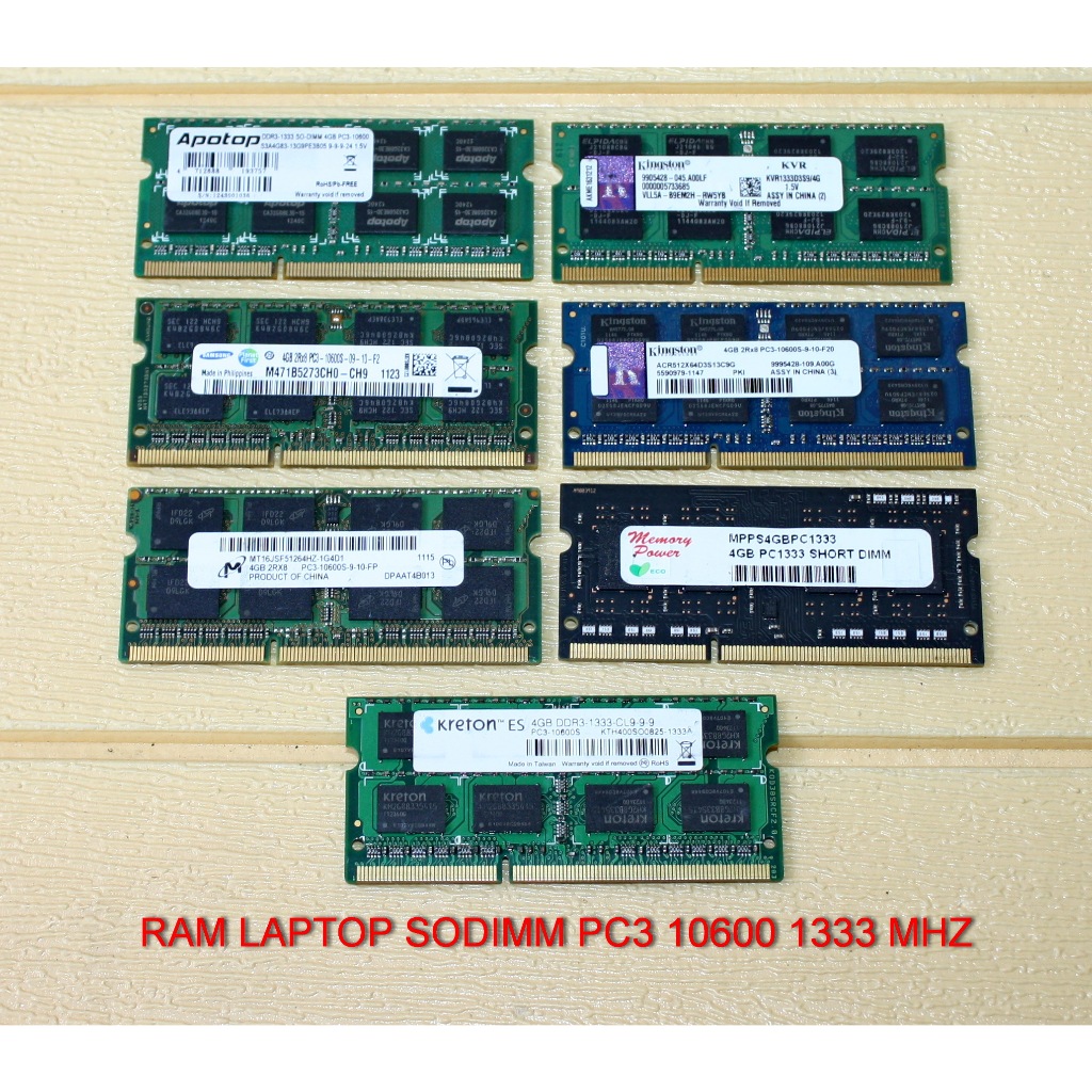 Jual RAM SODIMM DDR3 4GB 4 GB PC3 PC10600 1333 MHZ FOR LAPTOP NOTEBOOK ...