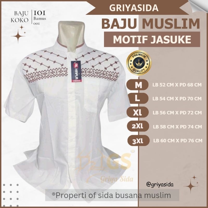 Banana Baju Muslim Koko Bordir atas Tangan Pendek main image 1