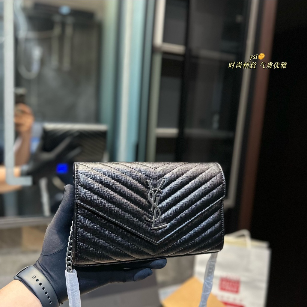 Ysl Bag Fashion Jual (with Box) New YSL Chain Shoulder Bag Leather Women's