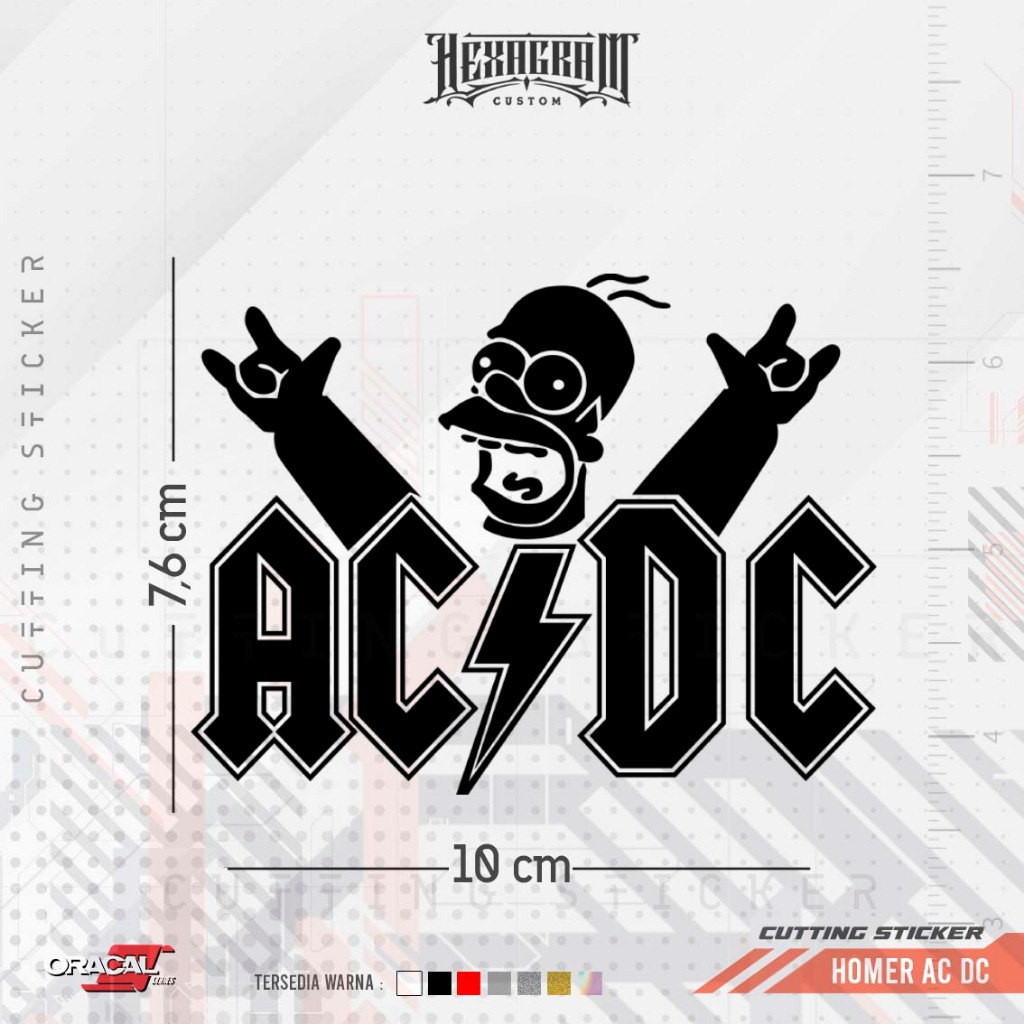 Jual Cutting Sticker HOMER ACDC | Stiker Cutting HOMER ACDC | Shopee ...