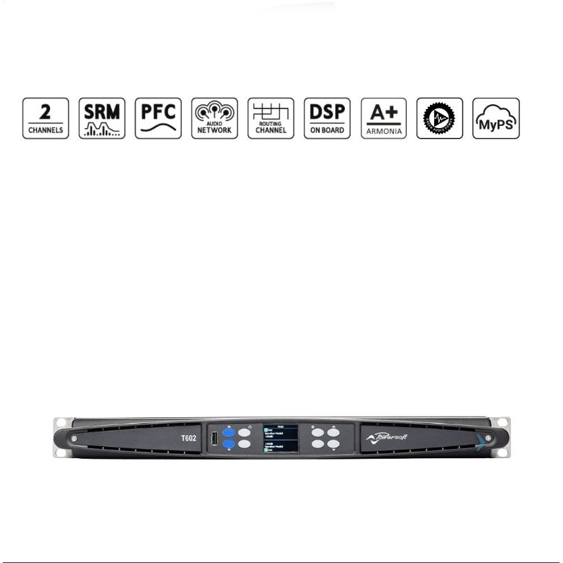 Jual POWERSOFT T602 | POWERSOFT T-602 Power Amplifier with Dante & DSP ...