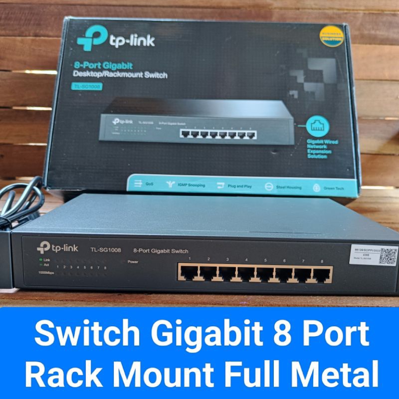 Jual Switch Gigabit 8 Port TP-LINK TL-SG1008 + Bracket Rack Mount ...