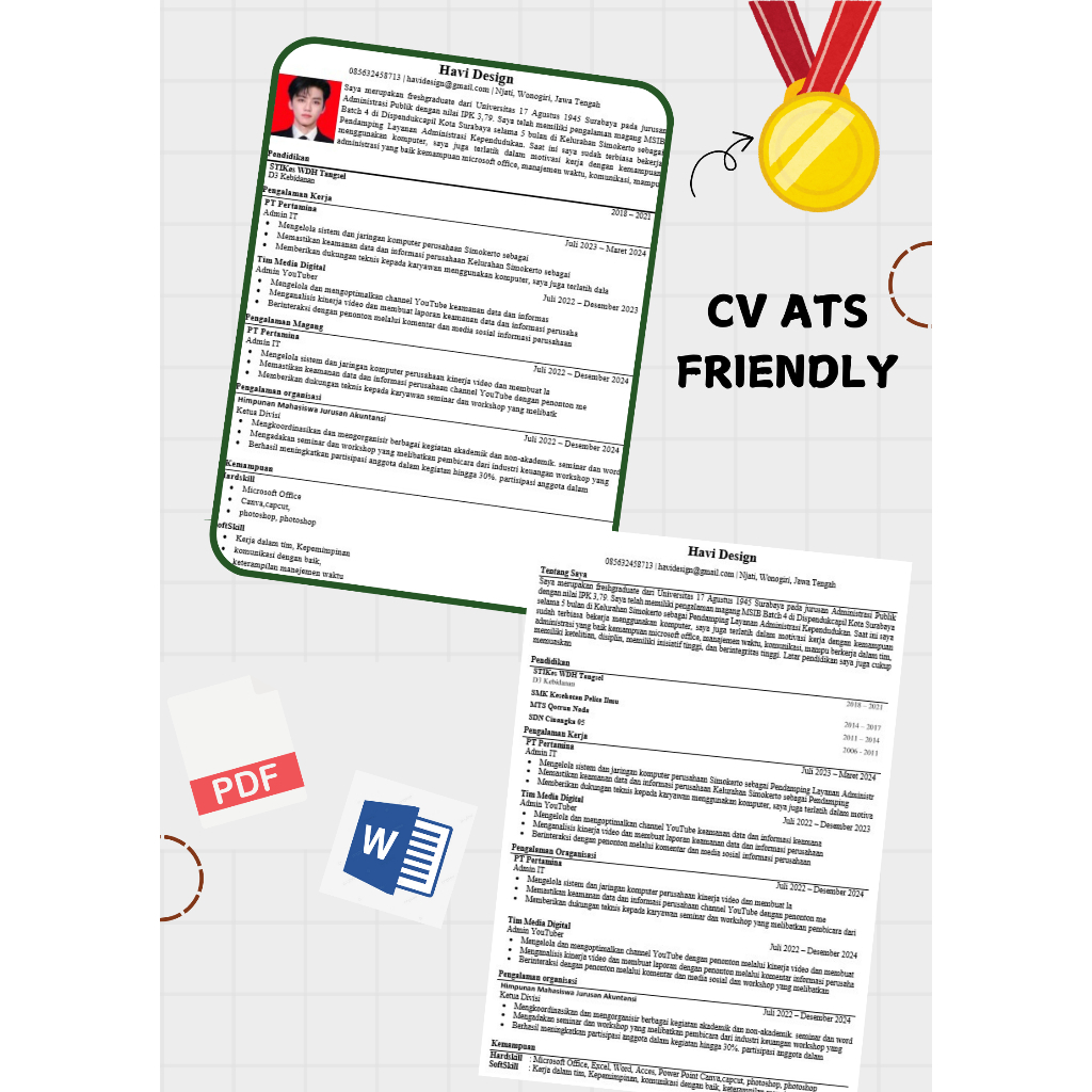 Jual Cv Ats Friendly Jasa Pembuatan Cv Ats Friendly Jasa Desain Cv