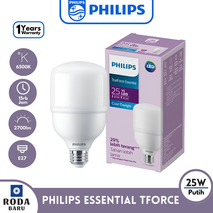 Jual PHILIPS lampu LED TFORCE Essential LED 25W E27 Putih | Shopee ...