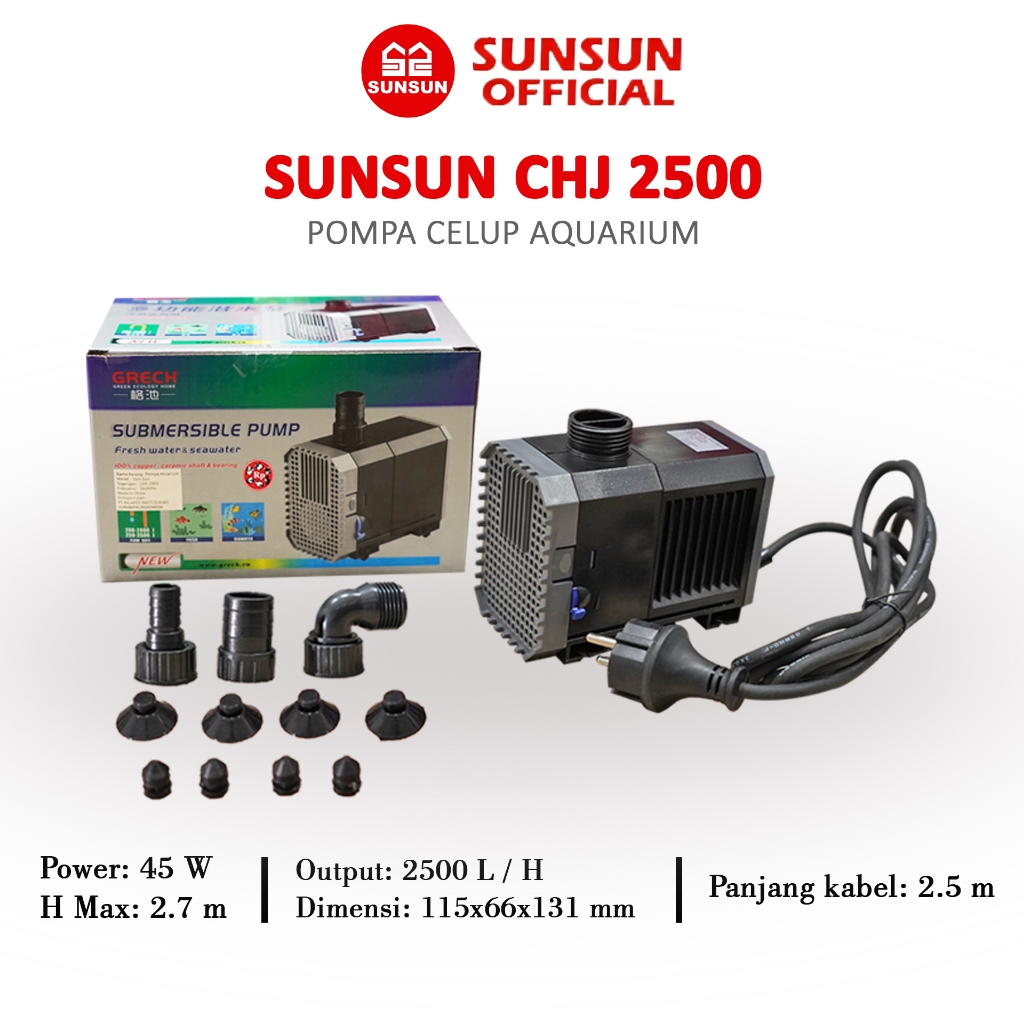 SunSun CHJ-2500 Koi Fish Pond Pump Submersible Pumps 2500l/h 45W