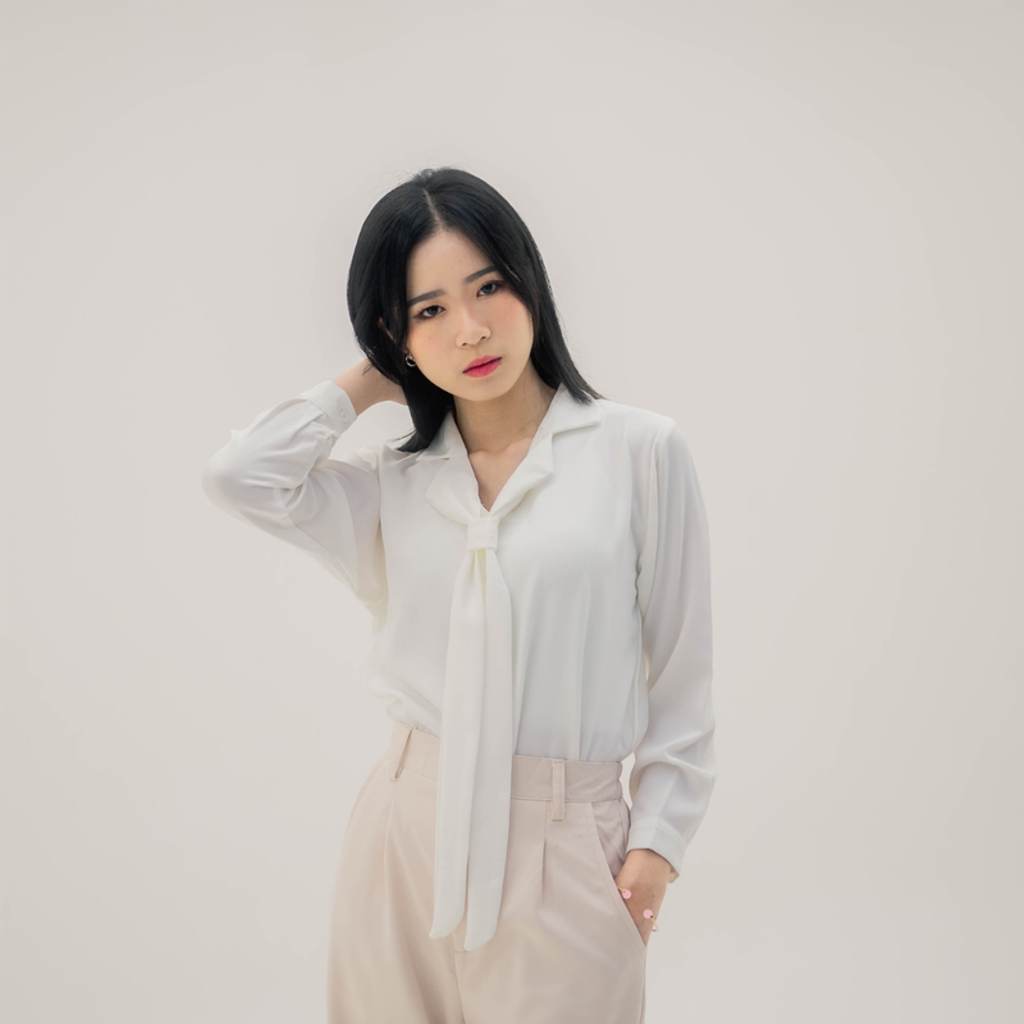 FMLY Mosella Top - Blouse Wanita Korean Style Lengan Panjang - Baju Atasan Wanita Terbaru