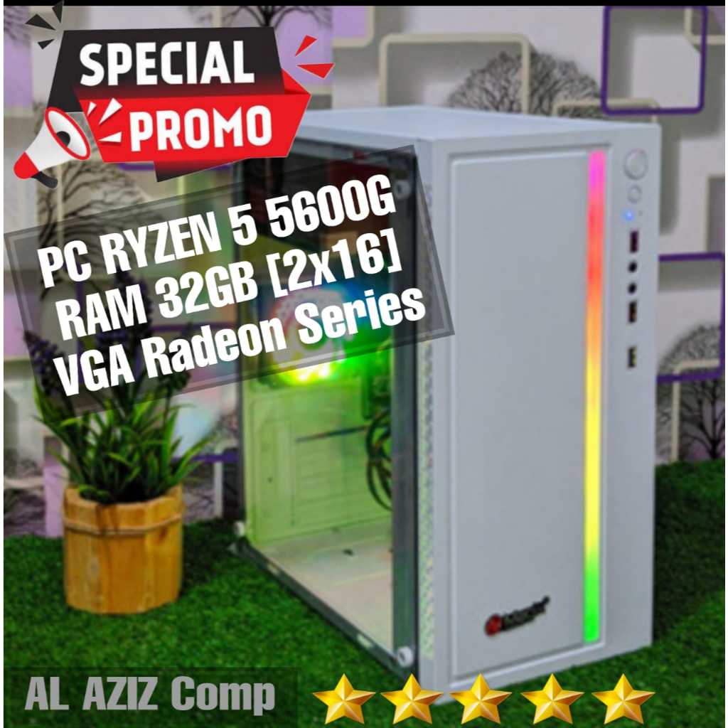 PC Gaming Murah AMD Ryzen 5 5600g VGA Radeon Series RAM 32gb SSD 256gb Wi Fi