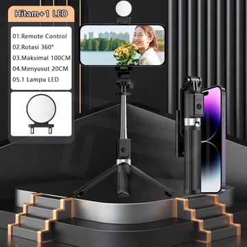 TRBEST Portable Tongsis Tripod 3 In 1 Bluetooth Remote Control Flexible 170CM Tongsis Selfie