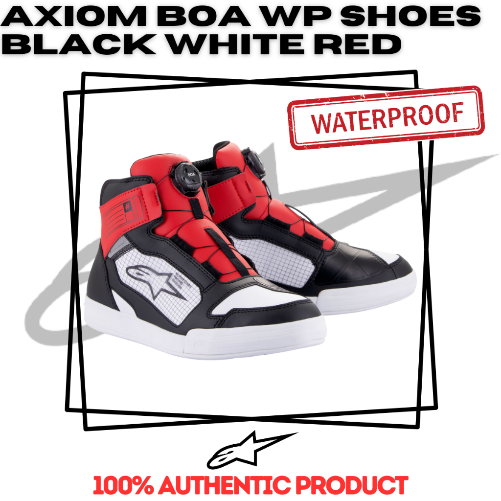Jual Alpinestars Axiom BOA Black White Red Waterproof - Sepatu Riding ...