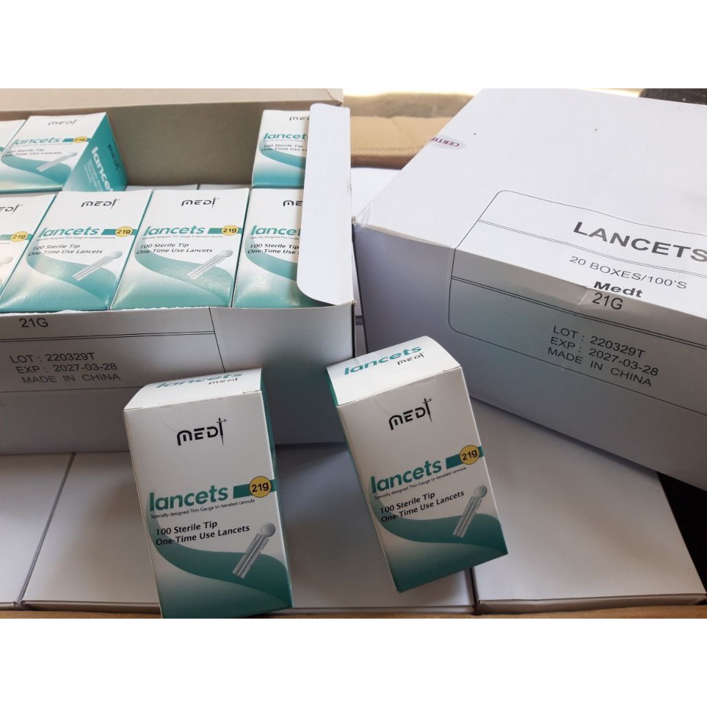 Jual Jarum Bekam MEDI LANCETS 21G isi 100 Blood Lancet Sekali Pakai ...