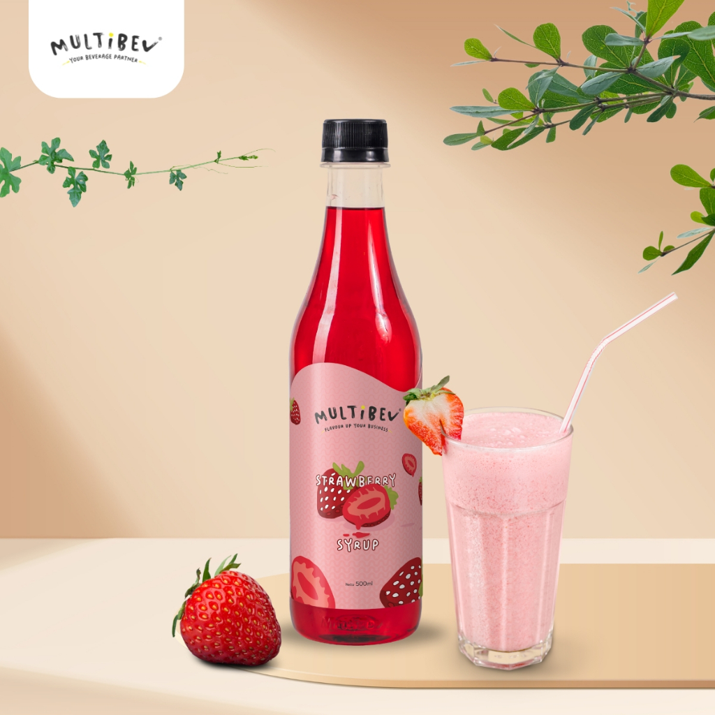 Jual MultiBev - Syrup Strawberry Bottle 500ml - Sirup Minuman | Shopee ...