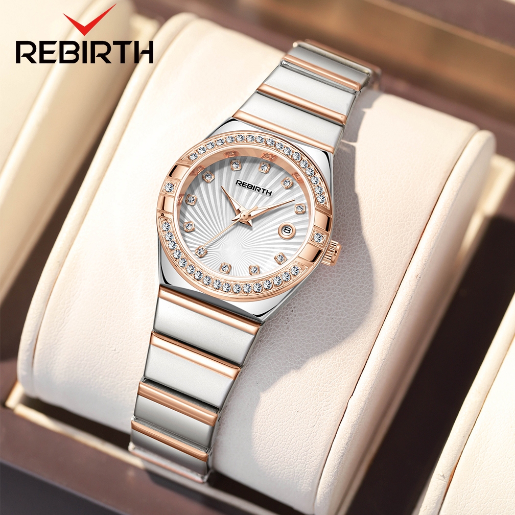 Jual REBIRTH Jam Tangan Wanita Anti Air Original Berlian Elegan Kasual ...