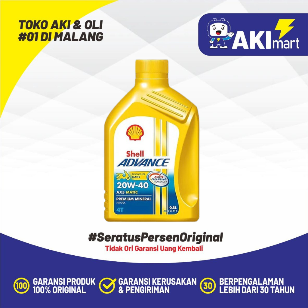 Jual Shell Advance AX5 Matic 20W40 800ml Oli Motor Matic | Shopee Indonesia