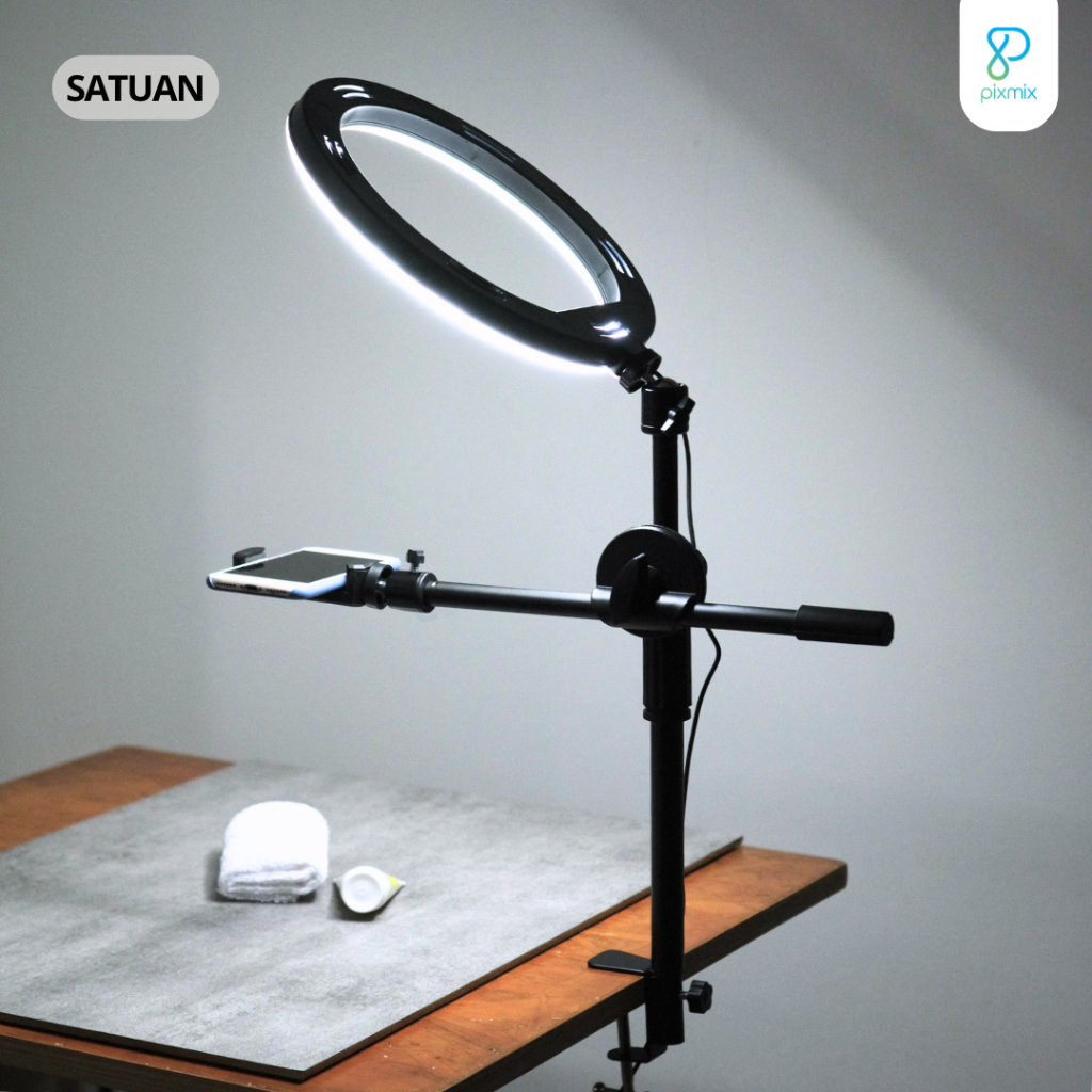 Jual Overhead Lazypod Phone Stand + LED Softbox Mini | Lampu Foto ...