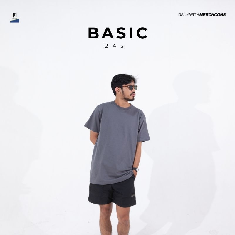 Jual Merchcons Basic Tshirt - Charcoal Gray | Shopee Indonesia