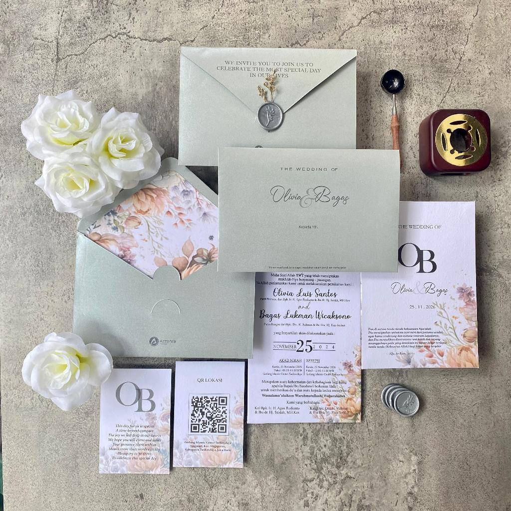 Jual Undangan Pernikahan Hard Cover Mewah aesthetic Amplop Silver ...