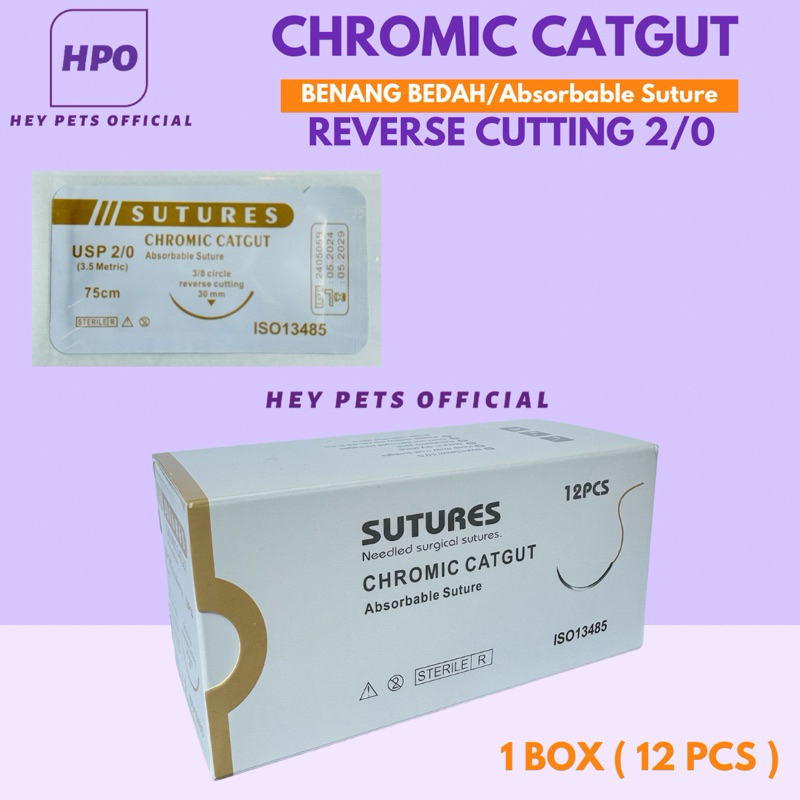 Look X557B Chromic Gut Sutures – 5-0, 27 C6, Reverse Cutting, 19mm, 12/Pk