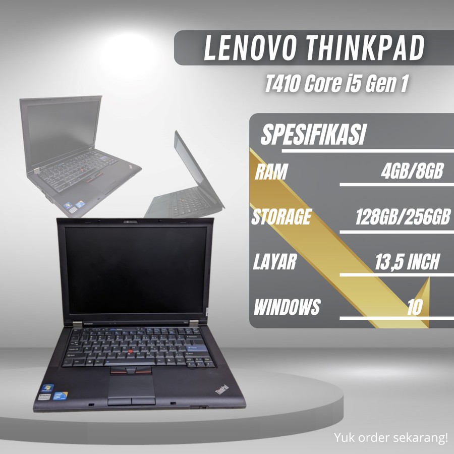 Jual LAPTOP LENOVO THINKPAD T410 Core i5 RAM 8GB SSD 256GB MULUS ...