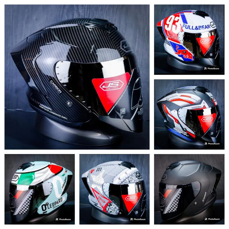 Jual helm js armor paket ganteng motif & warna solid / HELM HALF FACE ...