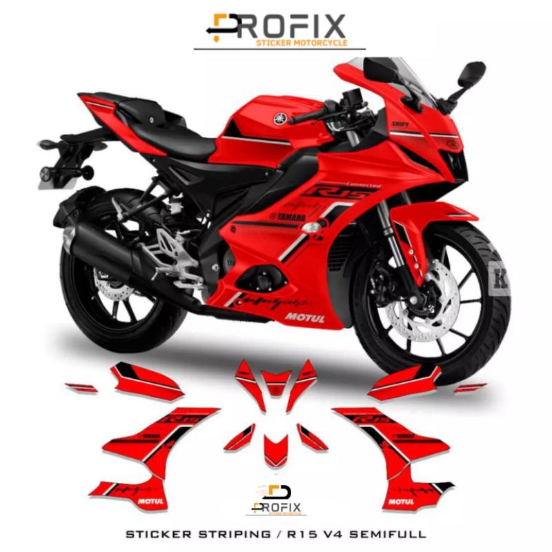 Jual STRIPING SEMIFULL R15 V4 / MOTIF 1 /STICKER SEMIFULL VARIASI R15 ...