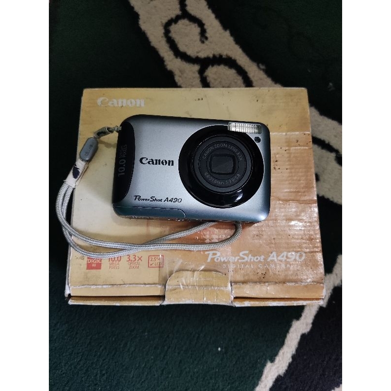 Canon PowerShot A490 10.0 MP + Carte SD 4GB – Appareil Photo Compact Argenté