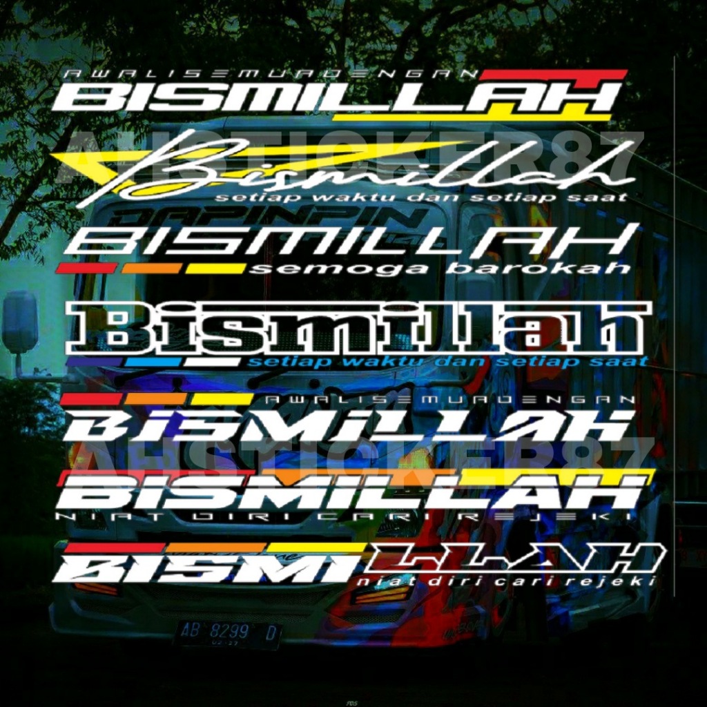 Jual HEBOH Stiker Kaca Truk Stiker Bismillah Stiker Kaca Depan Truk ...