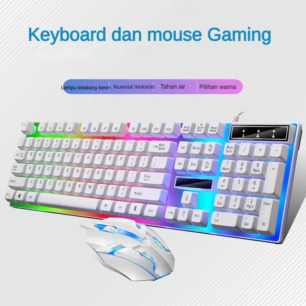 Jual Set Keyboard Mouse Kabel KB300 / KB350 Keyboard Gaming Mekanis Dan ...