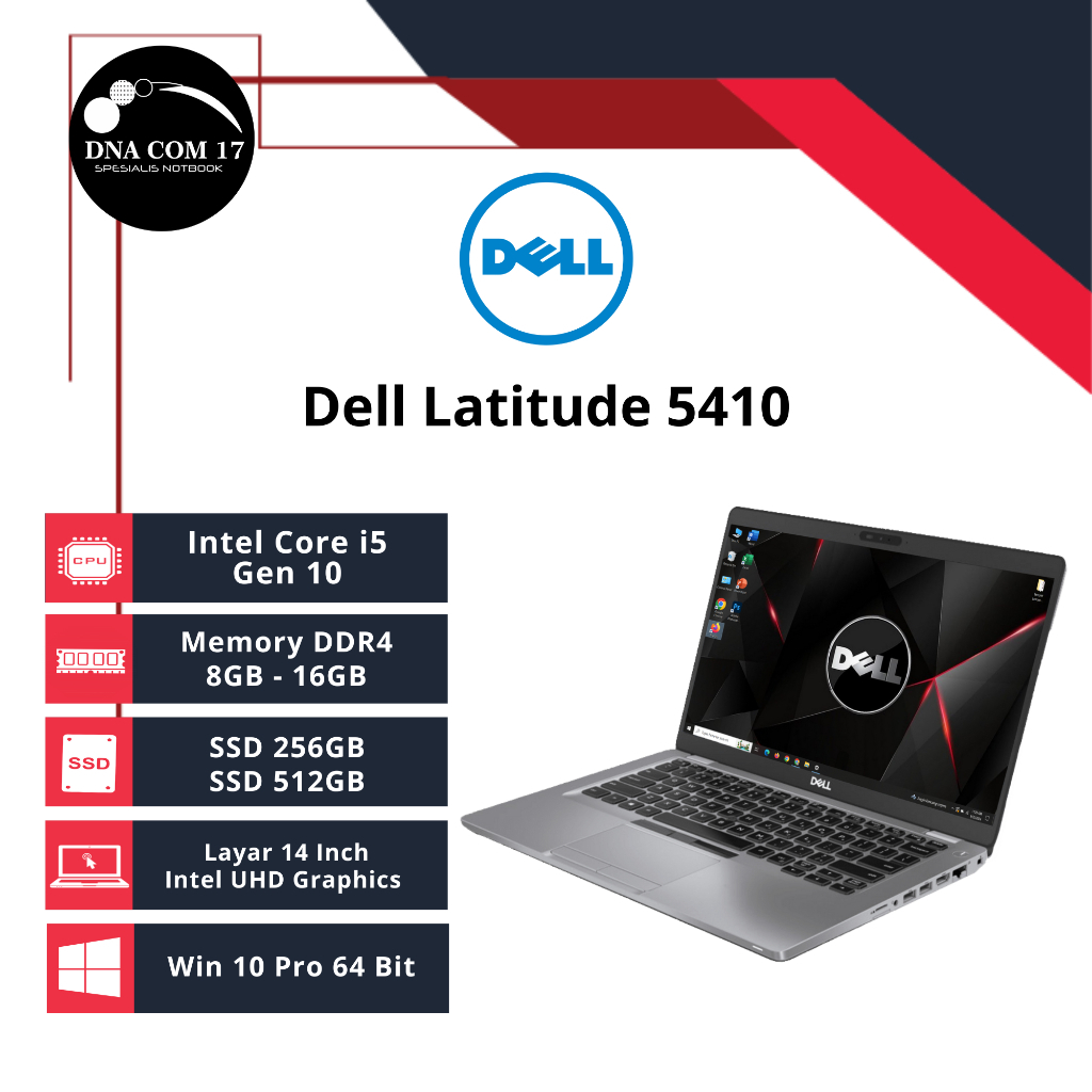 Dell Latitude 5410| 5411| 5420| 5421| 5430| 7310| 7320| 7410| 7420| i5 / i7 Gen 10 | RAM 16 | SSD 1TB | Mulus / Second / Original Series / Berkualitas / Bergaransi
