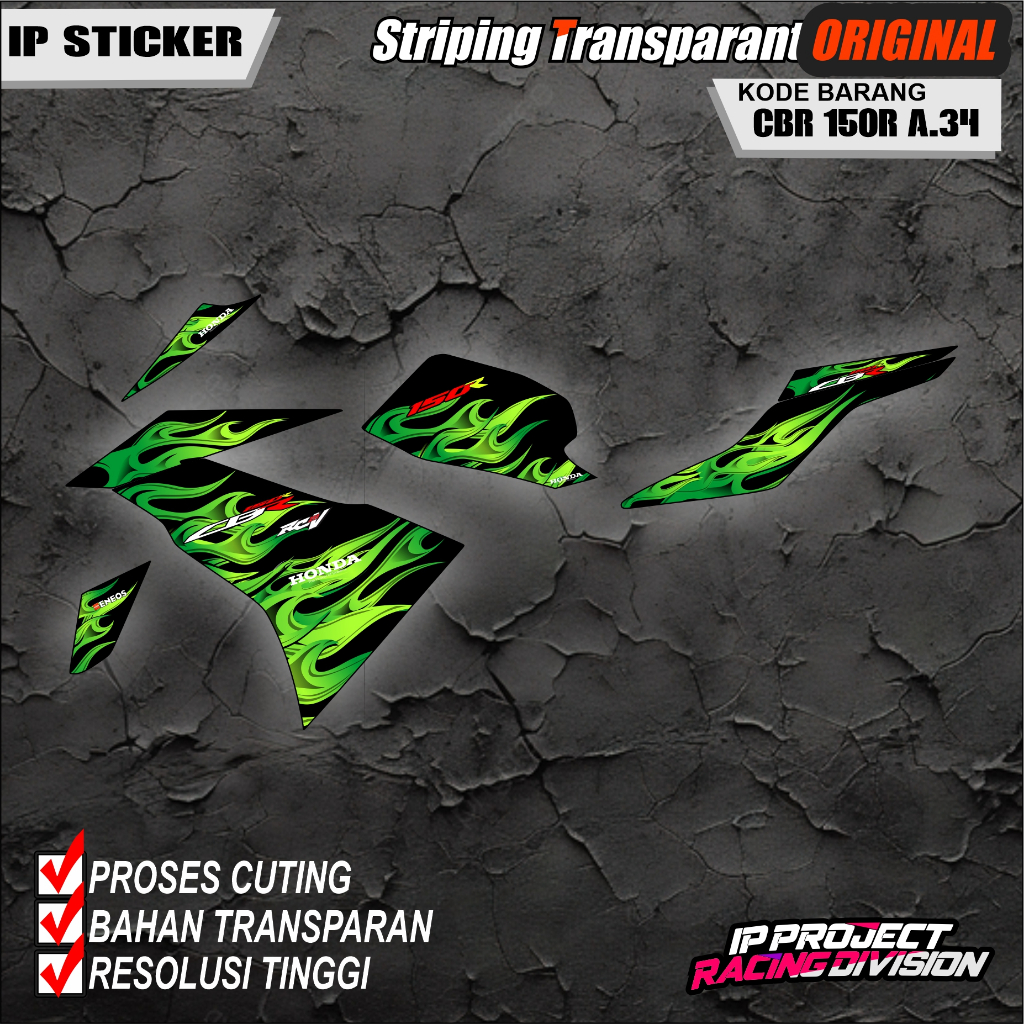 Jual (COD) STIKER STRIPING ORIGINAL MOTOR HONDA CBR 150R DESAIN RACING ...